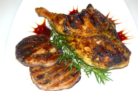 Grilled Chicken & Miso Glazed Eggplant