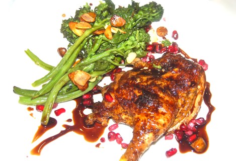 Cornish Game Hen With Pomegrantate Molasses & Broccoli Rabe1