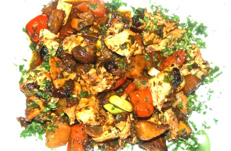 Pan Fried Roast Chicken and Vegetables