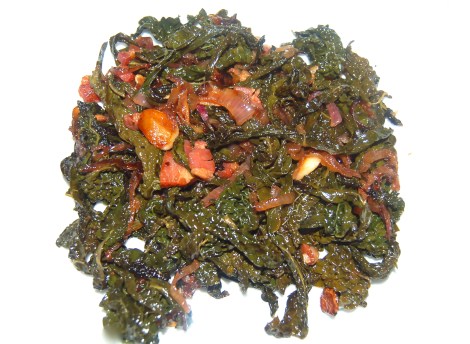 Tuscan Kale With Onions, Garlic & Red Wine Vinegar