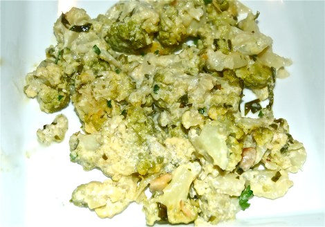 A Plate of Creamed Green Cauliflower