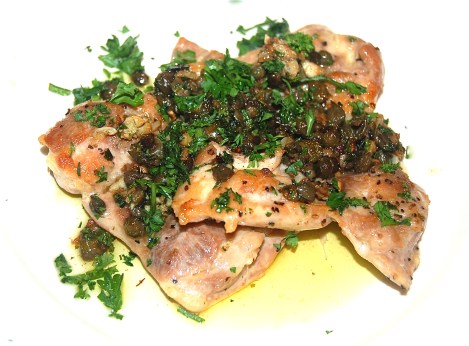 Chicken with Garlicky Lemon-Anchovy Sauce