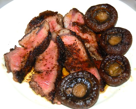 Strip Steak with Portobella's