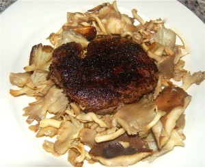 Filet Mignon with   Oyster Mushrooms in Marsala sauce